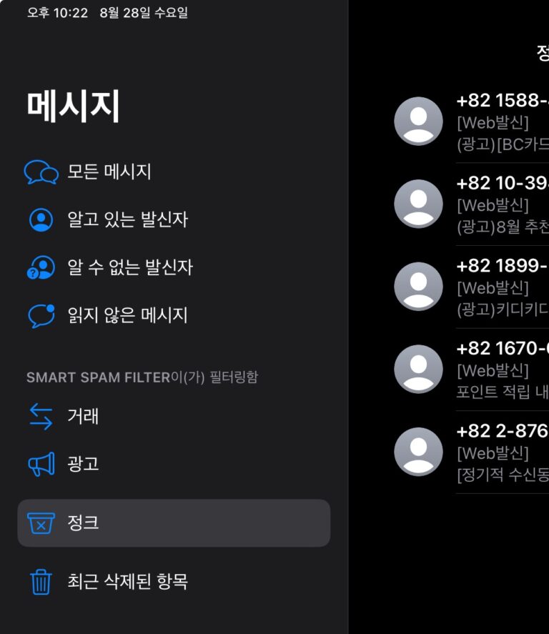 아이패드에서 AI 스팸 필터링 사용하기