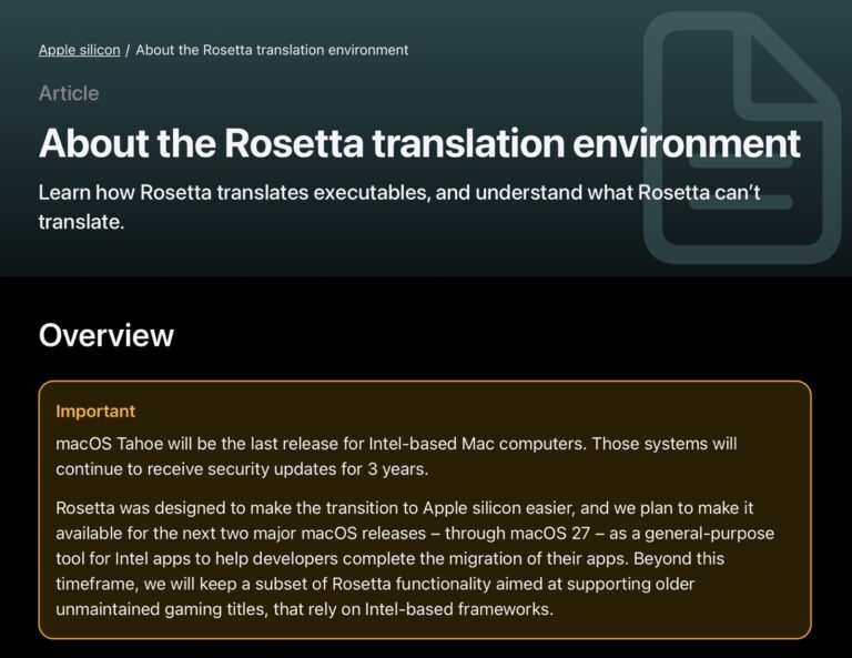 애플, Rosetta2와 인텔맥의 운명에 대해 설명