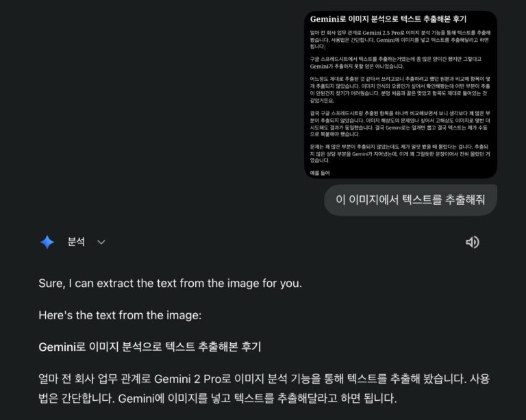 Gemini로 이미지 분석으로 텍스트 추출해보았다