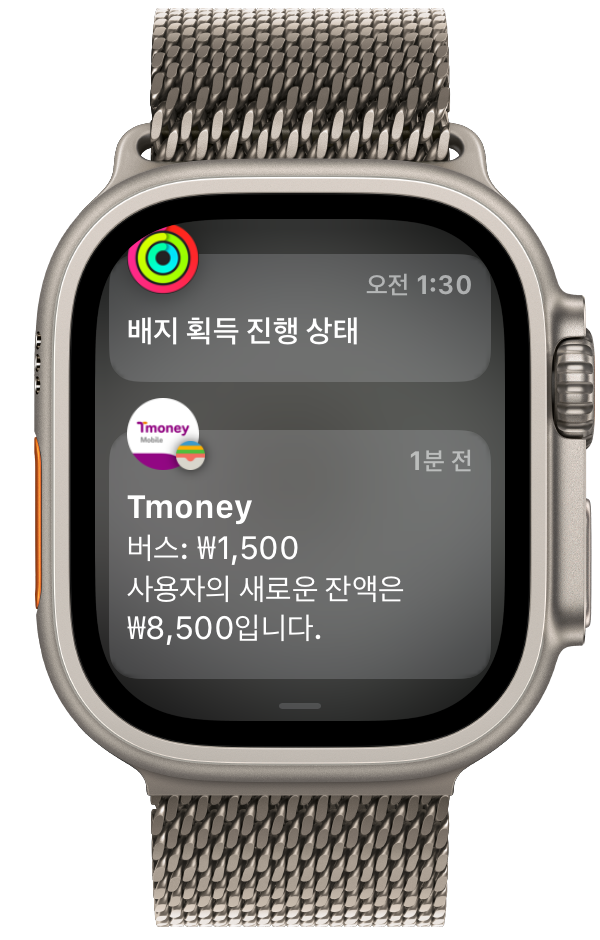 티머니, 애플워치에서 써봤습니다