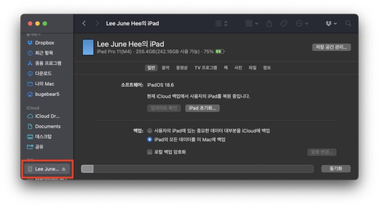 아이패드 프로에서 iPadOS 다운그레이드 하기